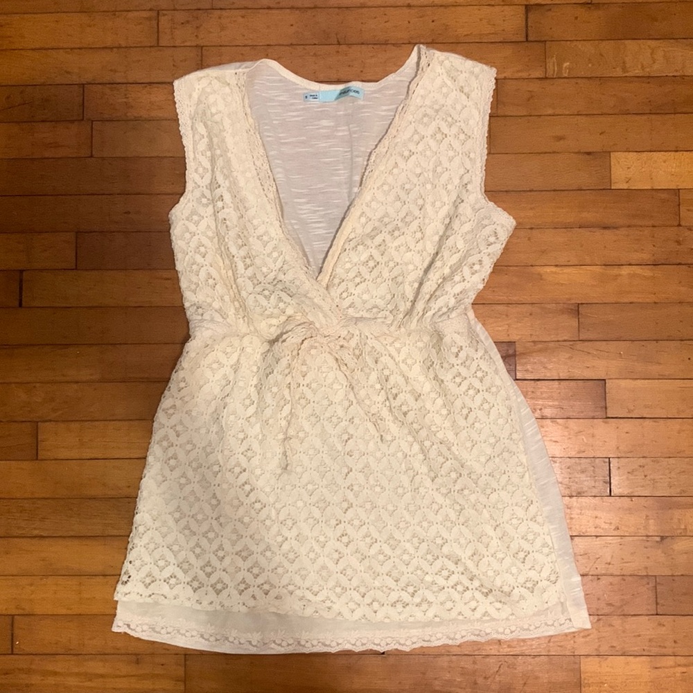 Cute ivory and lace summer top